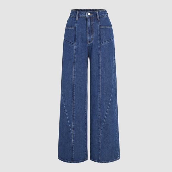 Cider Dark Wash High Rise Dad Jeans Wide Leg Jeans Size S 28" - Picture 4 of 11